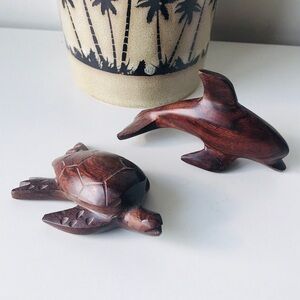 Wooden Dolphin and Sea Turtle
